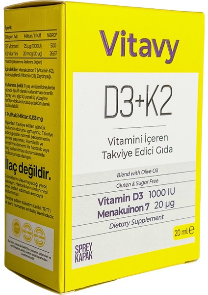 D3K2 Vitamini Sprey 20 ml 2'li