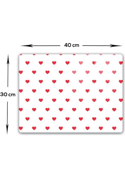 Cam Kesme Tahtası - Cam Kesme Tablası Kalp Desenli 30 x 40 cm 1 Adet