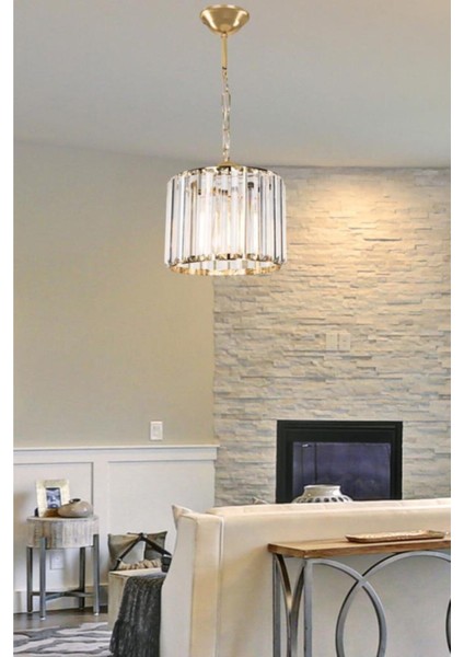 Asrın Kristal Taşlı Lux Gold Yemek Odası Oturma Odası Salon Mutfak Yatak Odası Avize