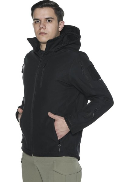 Su&rüzgar Geçirmez Outdoor Softshell Kışlık Erkek Mont (Kapüşonlu)
