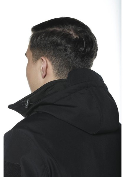 Su&rüzgar Geçirmez Outdoor Softshell Kışlık Erkek Mont (Kapüşonlu)