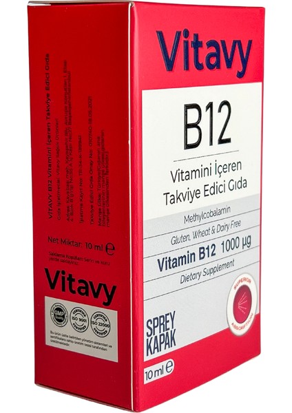 Methylcobalamin B12 Vitamini Sprey 1000MCG 10 ml 2'li Set