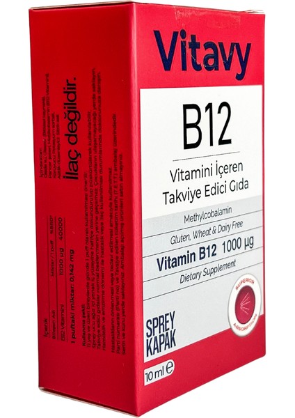 Methylcobalamin B12 Vitamini Sprey 1000MCG 10 ml 2'li Set