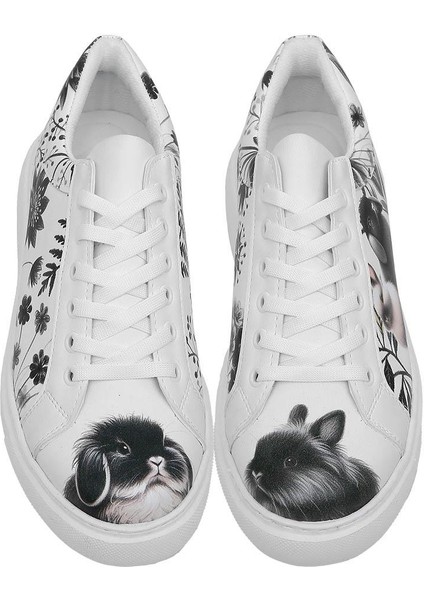 Kadın Vegan Deri Beyaz Sneakers - Fluffy Tasarım fiyatları