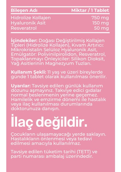 Collagen & Hyaluronic Acid & Resveratrol 1x30 Tablet 2'li Set
