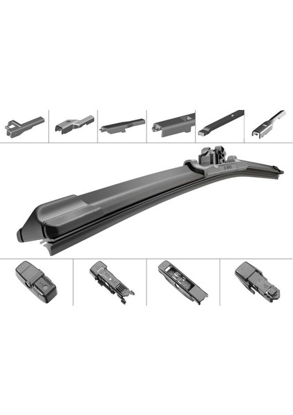 Silecek Süpürgesi Muz Tip 450MM Universal 4 Aparatli Tekli Aerotwin Plus 11