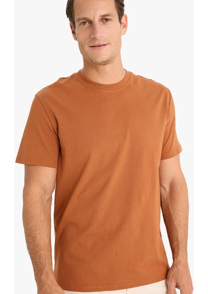 %100 Pamuk New Regular Fit Bisiklet Yaka Basic Düz Kısa Kollu Tişört V7699AZ25SP