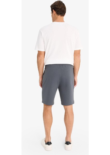 Slim Fit Dar Kesim Cepli Basic Düz Bermuda Şort W1105AZ24SM