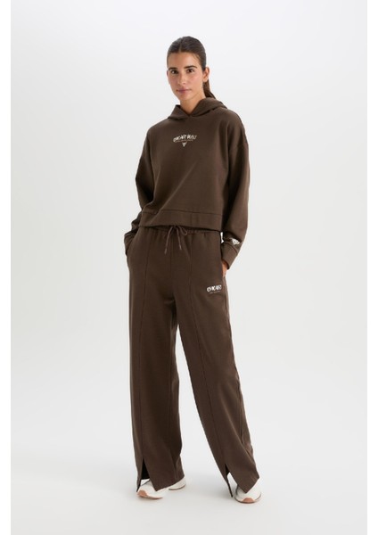 Fit Kalın Eşofman Altı Wide Leg Geniş Paça Cepli Standart Boy D4989AX24AU