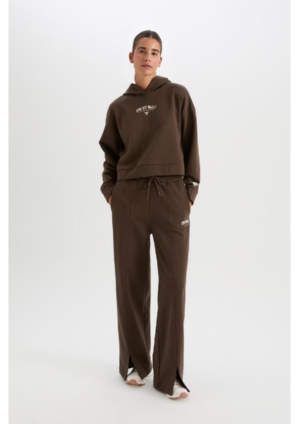 Fit Kalın Eşofman Altı Wide Leg Geniş Paça Cepli Standart Boy D4989AX24AU