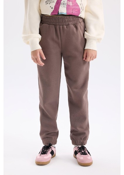 Kız Çocuk Beli Paçası Lastikli Kalın Jogger Eşofman Altı D6540A824WN