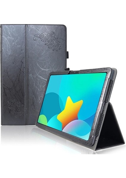 Tcl Nxtpaper 11 Mavi Için Çiçek Kabartmalı Deri Tablet Kılıfı (Yurt Dışından)