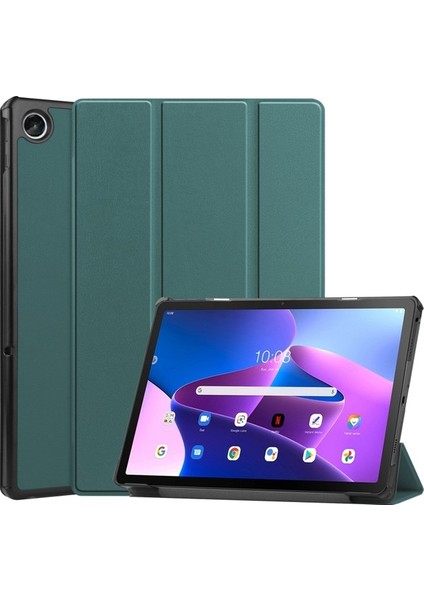 Lenovo Tab M10 Plus 10.6 3rd Gen 2022 Için Deri Tablet Kılıfı - Koyu Mavi (Yurt Dışından)