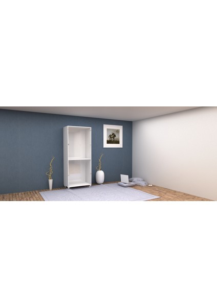 2 Kapaklı Alt Üst Askılıklı Gardırop PARLAK BEYAZ MDFLAM 205 cm *85 cm *53 cm 2KGM004 modelleri