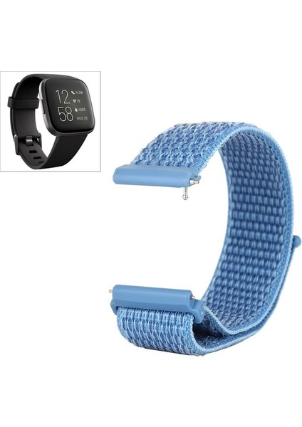 Fit Versa / Versa 2 Için Kanca ve Halka Bağlantı Elemanlı Mavi Naylon Saat Bandı (Yurt Dışından) fiyatları