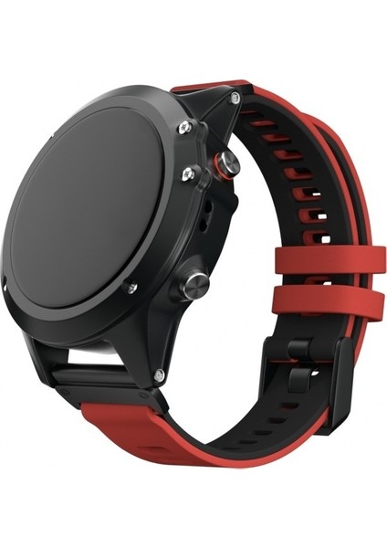 Garmin Fenix ​​6 Kırmızı Siyah Için Silikon Kayış (Yurt Dışından)