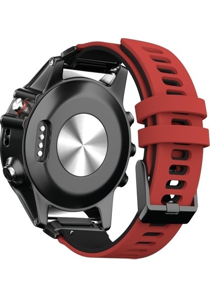 Garmin Fenix ​​6 Kırmızı Siyah Için Silikon Kayış (Yurt Dışından)