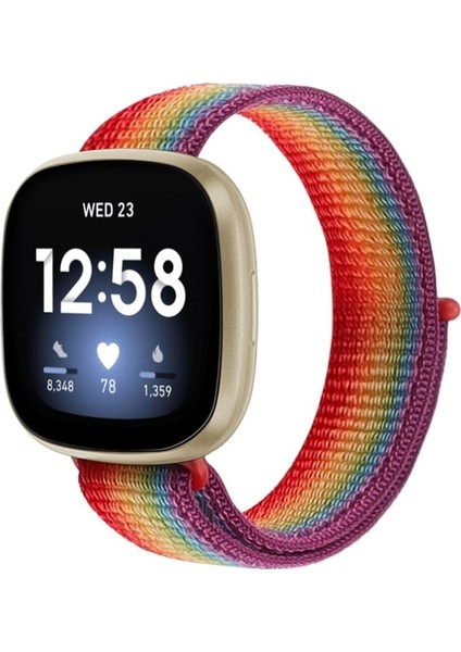 Fit Versa 3 Naylon Kordonlu Saat Göl Mavisi Için (Yurt Dışından)