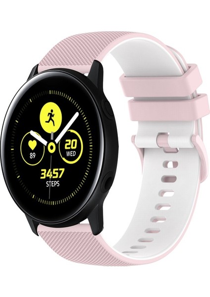Samsung Galaxy Watch Active2 Için Silikon Watch Band 44MM Pembe+Beyaz (Yurt Dışından) modelleri