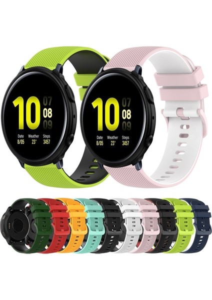 Samsung Galaxy Watch Active2 Için Silikon Watch Band 44MM Pembe+Beyaz (Yurt Dışından) indirimleri