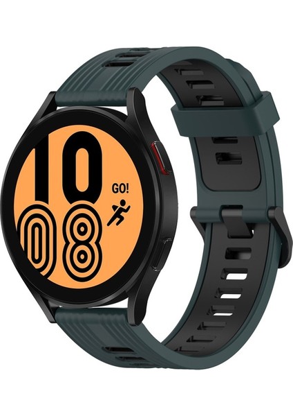 Samsung Galaxy Watch 4 44MM Kırmızı+Siyah Için Silikon Watch Band (Yurt Dışından)