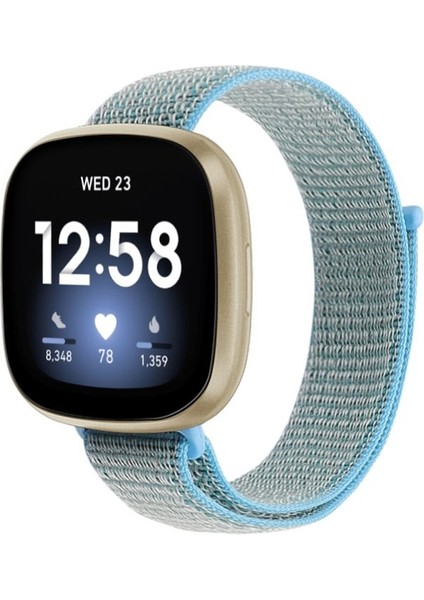 Fit Versa 3 Naylon Kordonlu Saat Göl Mavisi Için (Yurt Dışından)