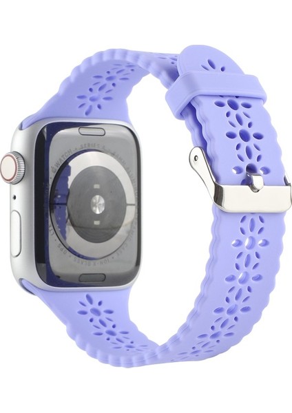 Apple Watch Uyumlu 7 45 mm / 6 & Se & 5 & 4 44 mm / 3 & 2 & 1 42 mm Açık Mor Için Kayış (Yurt Dışından)