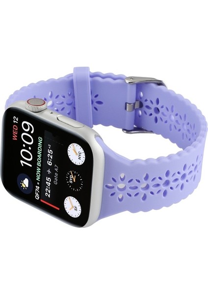 Apple Watch Uyumlu 7 45 mm / 6 & Se & 5 & 4 44 mm / 3 & 2 & 1 42 mm Açık Mor Için Kayış (Yurt Dışından)