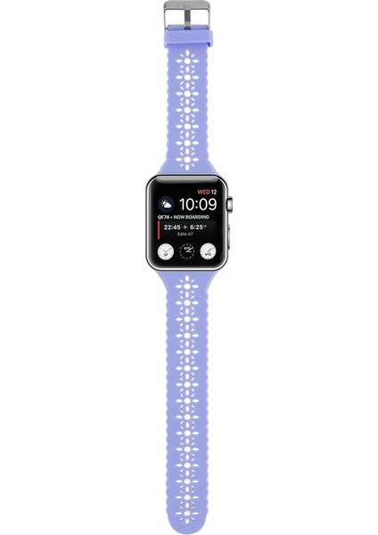 Apple Watch Uyumlu 7 45 mm / 6 & Se & 5 & 4 44 mm / 3 & 2 & 1 42 mm Açık Mor Için Kayış (Yurt Dışından)