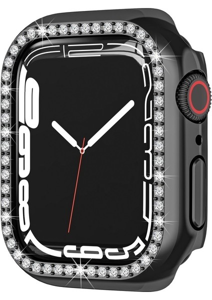 Apple Watch Uyumlu S Için Pc Tek Sıra Elmas Kılıf 7 41 mm Altın (Yurt Dışından)