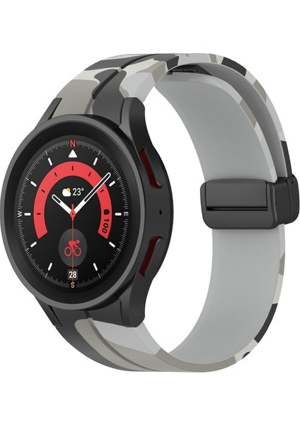 Samsung Galaxy Watch Için Silikon Watch Band5 / 5 Pro / Watch 4/4 Klasik Kamuflaj Beyaz (Yurt Dışından)