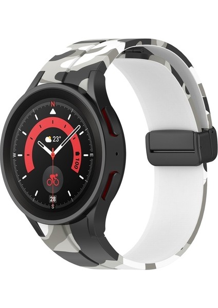 Samsung Galaxy Watch Için Silikon Watch Band5 / 5 Pro / Watch 4/4 Klasik Kamuflaj Beyaz (Yurt Dışından) fiyatları