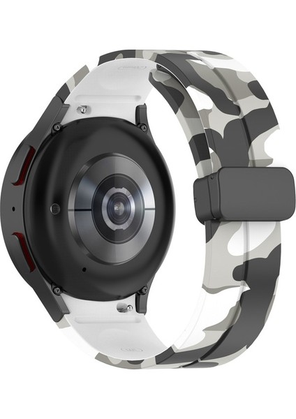 Samsung Galaxy Watch Için Silikon Watch Band5 / 5 Pro / Watch 4/4 Klasik Kamuflaj Beyaz (Yurt Dışından) modelleri