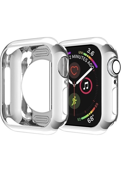 Apple Watch Uyumlu Serisi Için 5 & 4 40 mm Kaplama Tpu Yuvarlak Delik Koruyucu Kılıf Gümüş (Yurt Dışından)