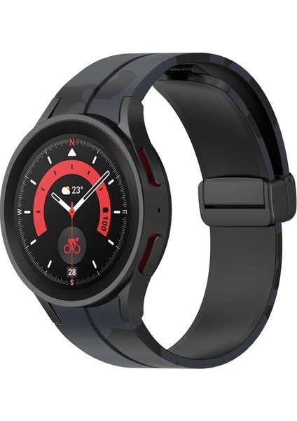 Samsung Galaxy Watch Için Silikon Watch Band5 / 5 Pro / Watch 4/4 Klasik Kamuflaj Beyaz (Yurt Dışından)