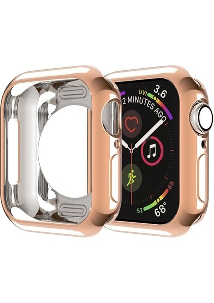 Apple Watch Uyumlu Serisi Için 5 & 4 44 mm Kaplama Tpu Yuvarlak Delik Koruyucu Kılıf Gül Altın (Yurt Dışından)