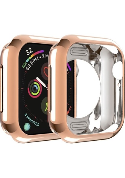 Apple Watch Uyumlu Serisi Için 5 & 4 44 mm Kaplama Tpu Yuvarlak Delik Koruyucu Kılıf Gül Altın (Yurt Dışından)