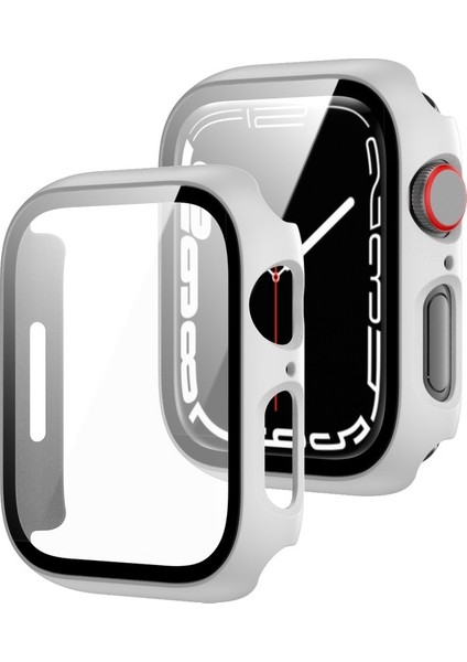 Çerçeve + Temperli Cam Koruyucu Kılıf Apple Watch Uyumlu S 7 41 mm Siyah (Yurt Dışından)