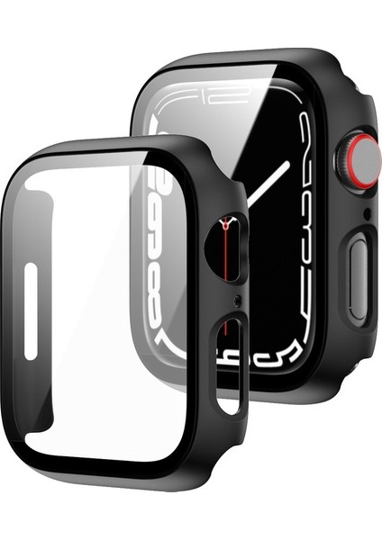 Çerçeve + Temperli Cam Koruyucu Kılıf Apple Watch Uyumlu S 7 41 mm Siyah (Yurt Dışından) fiyatları
