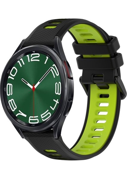 Samsung Galaxy Watch 6 Clic Için 20MM Silikon Kayış 47MM Siyah+Yeşil (Yurt Dışından) fiyatları