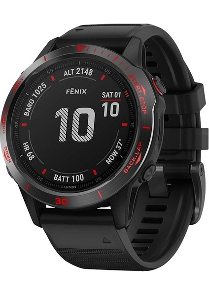 Garmin Fenix ​​6/6 Pro / 6 Safir Akıllı Izle Çelik Çelik Çelik Çelik Yüzük, Bir Sürüm Siyah Halka Kırmızı Mektubu (Yurt Dışından) indirimleri