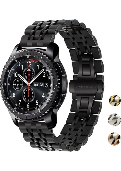 20 mm Kadınlar Sürüm Yedi Boncuklu Çelik Kayış Siyah Altın (Yurt Dışından) modelleri