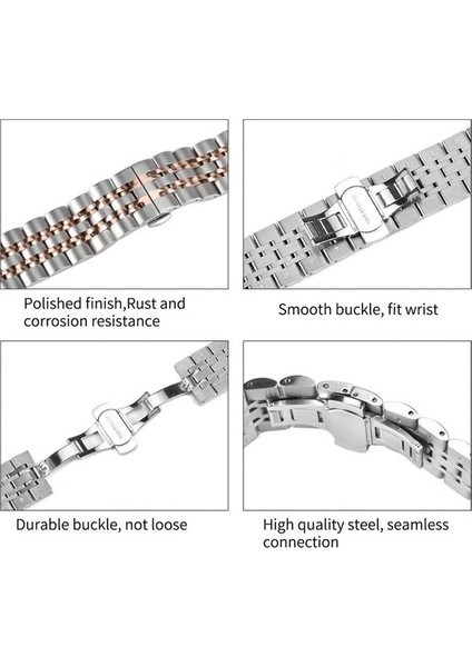 20 mm Kadınlar Sürüm Yedi Boncuklu Çelik Kayış Siyah Altın (Yurt Dışından) indirimleri