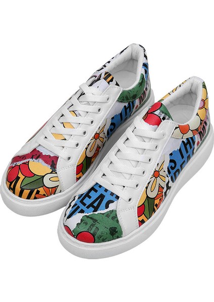 Kadın Vegan Deri Çok Renkli Sneakers - Creative Mess Tasarım fiyatları