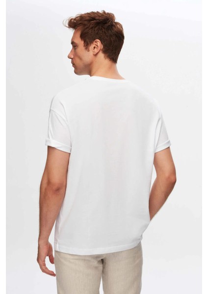 Ds Damat Slim Fit Beyaz 3'lü Set V Yaka T-Shirt modelleri