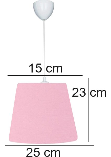 Konik Pembe Kumaş Kaplama 15 x 25 Yatak Odası Oturma Odası Çocuk Bebek Odası Aydınlatma Sarkıt