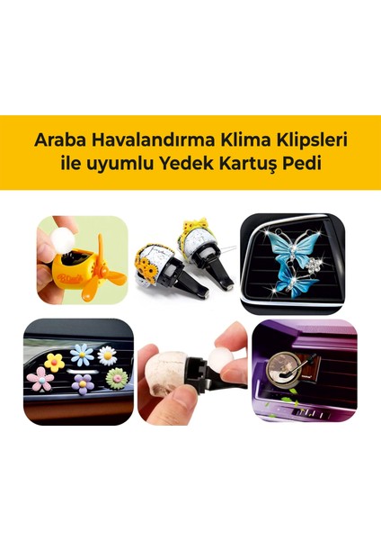 2'li Paket Araba Havalandırma Klima Koku Klipsi Yedek Kartuş Pedi 5 Ad. Premium Koyu Odunsu