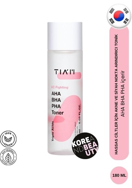 Ac Fighting Aha Bha Pha Toner 180 ml, Ölü Cilt Hücrelerini ve Sebumu Yok Eden AC Fighting Tonik