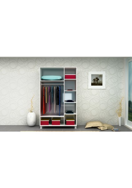 3 Kapaklı Gardırop PARLAK BEYAZ MDFLAM 205 cm *130 cm *53 cm 3KGM002 fiyatları