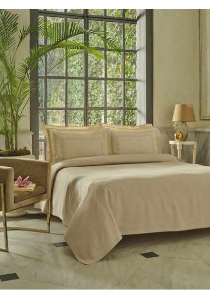 Shanse Nish Set Çift Kişilik Pike Takımı Bej